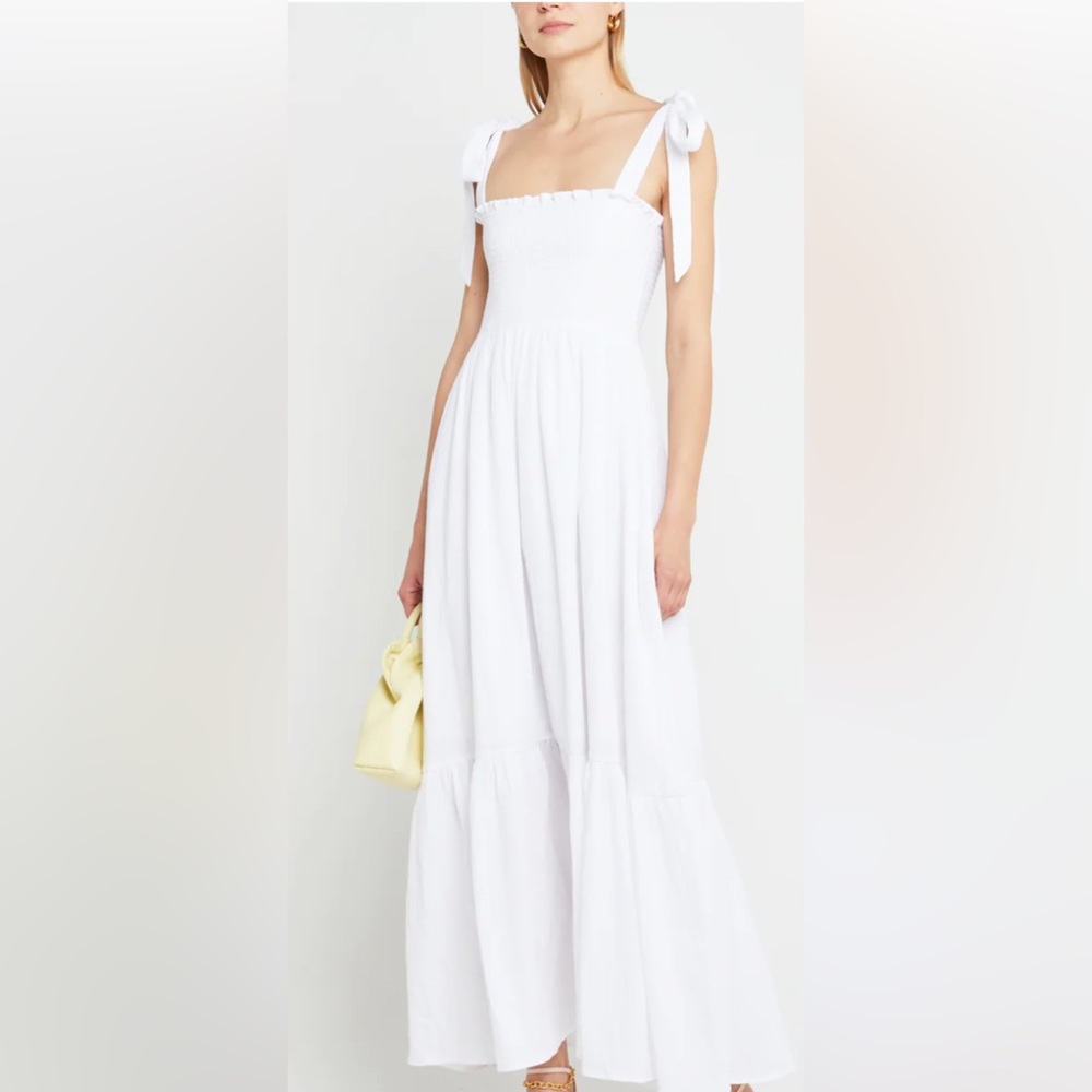 NWT O.P.T white midi dress size L